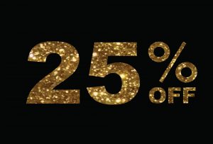 25% off logo