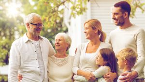 A family celebrating grandparents day