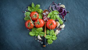 Salad in the shape of a loveheart